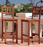 Valencia All-Weather Hardwood Bar Chair, Set of 2