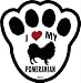   - I Love My Pomeranian Pawprint Window Decal