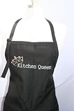 Black "Kitchen Queen" Embroidered Apron