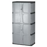 Rubbermaid 7083 72-Inch Four-Shelf Double-Door Resin Storage Cabinet