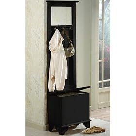 Burnham Standard Hall Tree, 69Hx21.5W, DISTRESSD BLACK