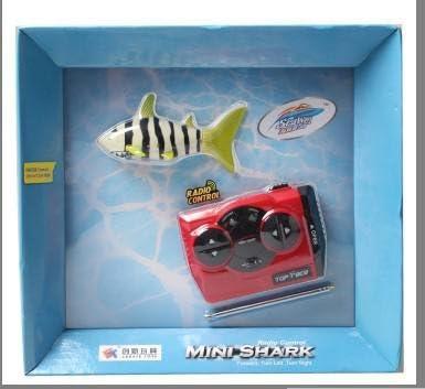 Coke Can Radio Remote control RC Super mini ELECTRIC Shark fish Boat Kids Toy (box-packed, black and white)