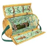Picnic Gift Bliss Willow Two Person Wine & Cheese Basket in Burgundy - Picnic Gift 6022-BU