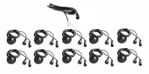 10 Compact Recessed Small White LED Lights Lighting Wood Deck Yard Garden Patio Stairs Landscape Outdoor Flush Mount Installation Kit Plus Direct Wire