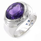 Silver Amethyst Designer Ring