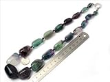16--30mm graduated natural fluorite beads strand necklace 18"