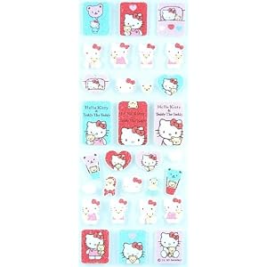 Cute Japanese Hello Kitty & Teddy Bear Stickers (Nonwoven Fabric)