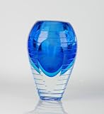 L304 Cobalt Blue Hand Blown Art Glass Vase (MM16)