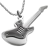 Urban Male Mens Stainless Steel Guitar Pendant & Chain