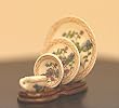 Dollhouse Miniature Eggshell Fine Porcelain Tea Plate Set