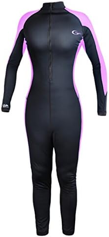 Dive Skin One-piece Swimming Rush Guard Diving Suit for Women (Pink, XL)