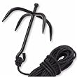 Ninja Folding Grappling Hook w/ Black Finish & Rope, Functional