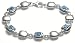 Jewelry : Sterling Silver Bracelet w/ Blue Topaz Stations by Zina, 7"