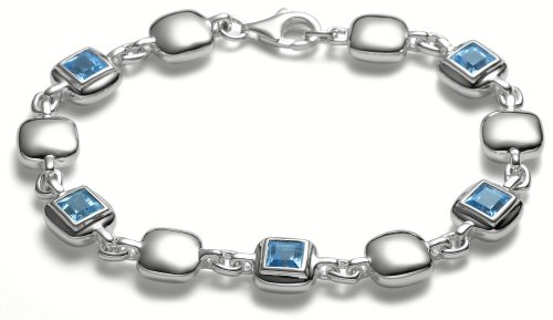 Childrens Toyshop  Jewelry : Sterling Silver Bracelet w/ Blue Topaz Stations by Zina, 7"