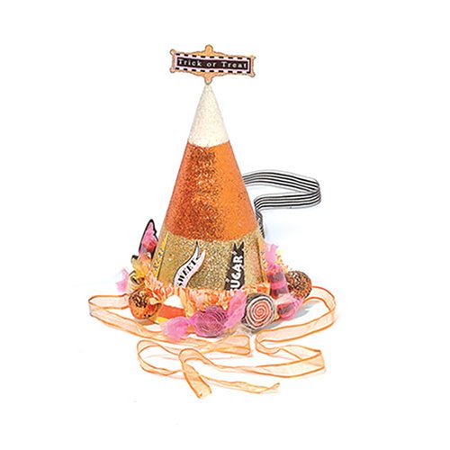 Department 56 Glitterville Halloween Candy Corn Party Hat