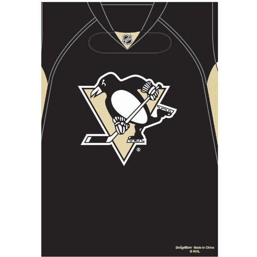 Amscan Sports & Tailgating NHL Party Pittsburgh Penguins Loot Bag (8 Pack), Black/White, 7.3 x 6.6