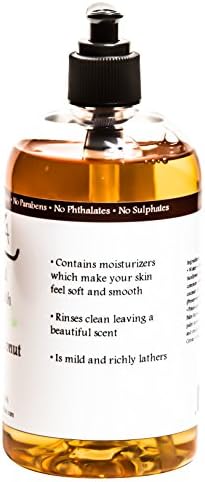 Premium Taza Natural & Organic Coconut Body Wash, 16 fl oz (473 ml) ♦ Leaves Your Skin Soft and Smooth ♦ Contains: Organic Coconut Oil, Organic Sunflower Oil, Organic Glycerin