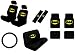 15 Piece Auto Interior Gift Set - Batman Classic Logo - 2 Front Seat Covers (2 Front and 2 Bottom), 