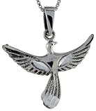 Sterling Silver Bird Charm, 1 3/8 (35mm) Tall.