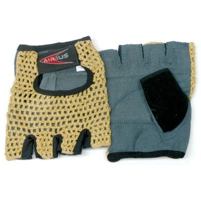 Airius Retro Mesh Half Finger Cycling Gloves, Large, Natural