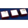 3 Clip Ring Display White Leather Wood Jewelry Showcase