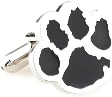Cufflinks Mall Jewelry Mens Paw Print Black Cub Tiger Shirt Cufflinks with Presentation Gift Box Suit Wedding Business