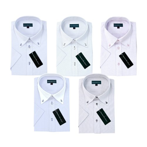 (グリニッジ ポロ クラブ) GREENWICH POLO CLUB 半袖 ビジネスワイシャツ 形態安定 スタイリッシュ半袖 ５枚セット(M-39)