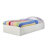 Youth Contemporary Style White Twin Size Storage Mates Bed