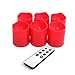 EcoGecko Remote Controlled Round Melted Edge Flameless LED Votive Candles, Set of 6
