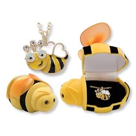 Bumble BEE Crystal Necklace in Bee Shaped Gift Box