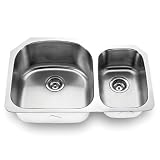 Fontaine Stainless Steel Offset Double Bowl Undermount Kitchen Sink