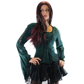 Mieder Bluse, Top, reine Viskose, Gr. 36-42 Grün