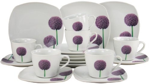Creatable 187407 Kaffeeservice Square Allium, 18-teilig