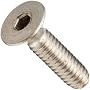 Stainless Steel Socket Cap Screw, Flat Head, Hex Socket Drive, #10-24, 1-1/4" Length (Pack of 100)