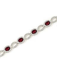 14kt Yellow Gold Oval Garnet Bracelet.