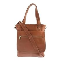 Piel Leather Laptop Tablet Carry-All Tote, Saddle, One Size
