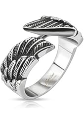 Angel Wings Cast Band Stainless Steel Ring