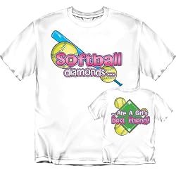 "Diamonds" are a Girls Best Friend Womens Softball T-Shirt