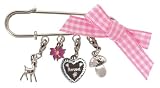 Wiesn Anstecknadel mit Anh�nger und rosa Schleife