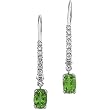 14K White Gold Emerald and Diamond Earrings
