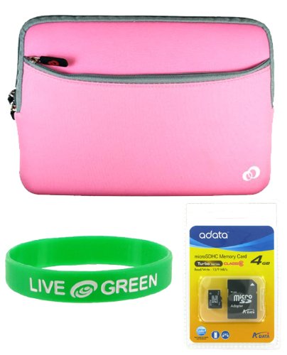 MSI Wind U100 10-Inch Netbook Neorpene Sleeve Case and 4 GB Micro SDHC Memord Card + Bonus Young Micro TM Live Green Wristband