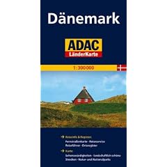 ADAC L�nderKarte D�nemark 1 : 300 000: Register: Legende, Citypl�ne, Ortsregister mit PLZ. Karte: Sehensw�rdigkeiten, Natur- und Nationalparks, landschaftlich sch�ne Strecken