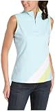 IZOD Women's Sleeveless Color Block Zip Mock Neck