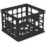 Sterilite 16929006 Storage Crate, Black, 6-Pack