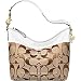 Coach Khaki White Signature Stripe Shoulder Bag 11689 Khaki White