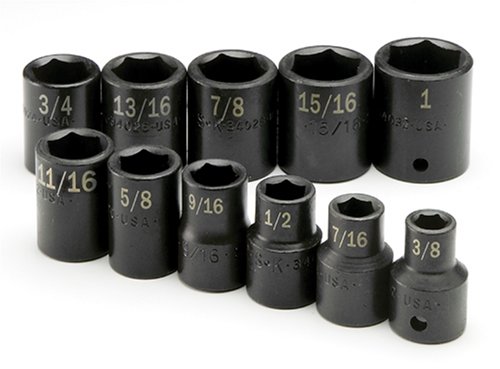 SK Hand Tools 4031 11-Piece 1/2-Inch Drive 6 Point Standard Fractional Impact Socket Set