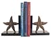Sporting Goods : Set of Wood Bookends with Bronze Starfish
