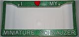 Green Glitter I Love My Miniature Schnauzer Frame