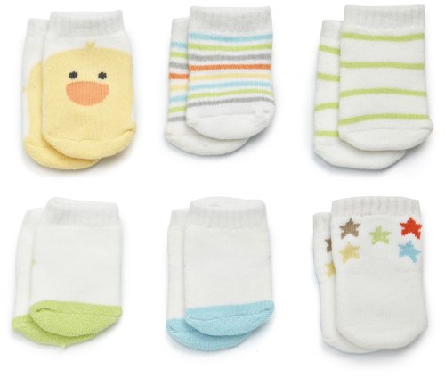 Carter's Hosiery Unisex-baby Newborn 6 Pack Neutral Terry Duck Face Sock