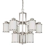 Buy Nuvo 60 2855 2 Tier 9 Light Chandelier with Satin White Glass by Nuvo